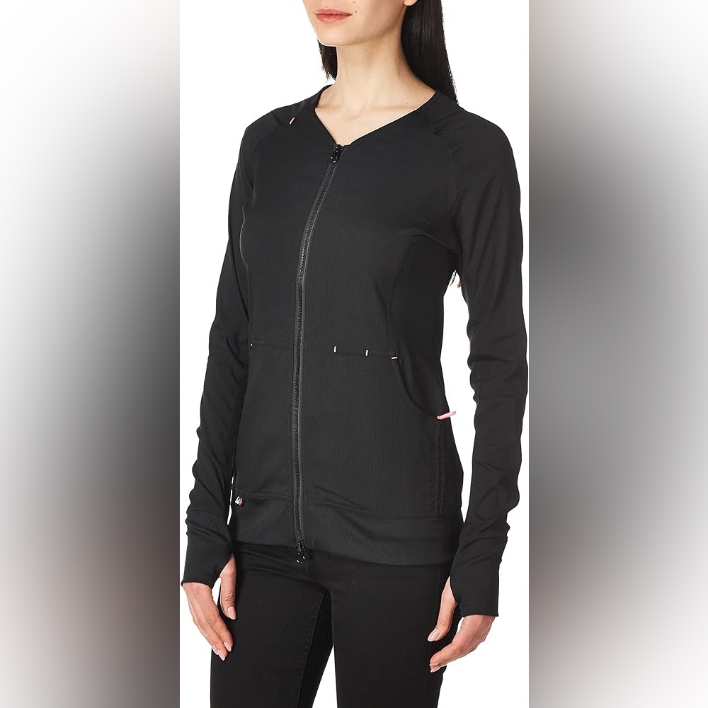 koi Black Bomber Jacket with Pink Top - Picture 2 of 12